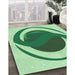 Patterned Pale Green Rug in Family Room, pat650grn