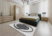 Patterned Ash Gray Rug in a Bedroom, pat650gry