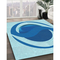 Patterned Blue Rug, pat650lblu