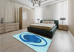 Patterned Blue Rug in a Bedroom, pat650lblu