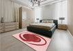 Round Machine Washable Transitional Pink Rug in a Office, wshpat650rd