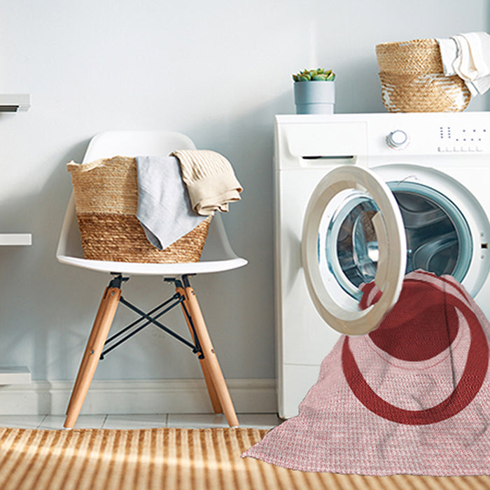 Machine Washable Transitional Pink Rug in a Washing Machine, wshpat650rd