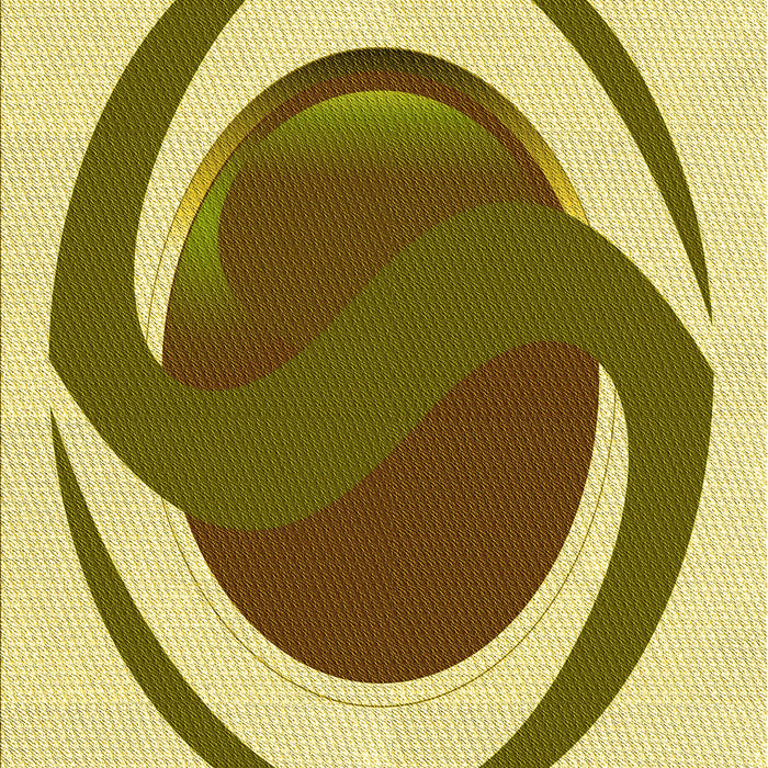 Patterned Dark Yellow Green Rug, pat650yw