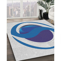 Patterned Pale Blue Novelty Rug, pat650