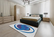 Patterned Pale Blue Novelty Rug in a Bedroom, pat650