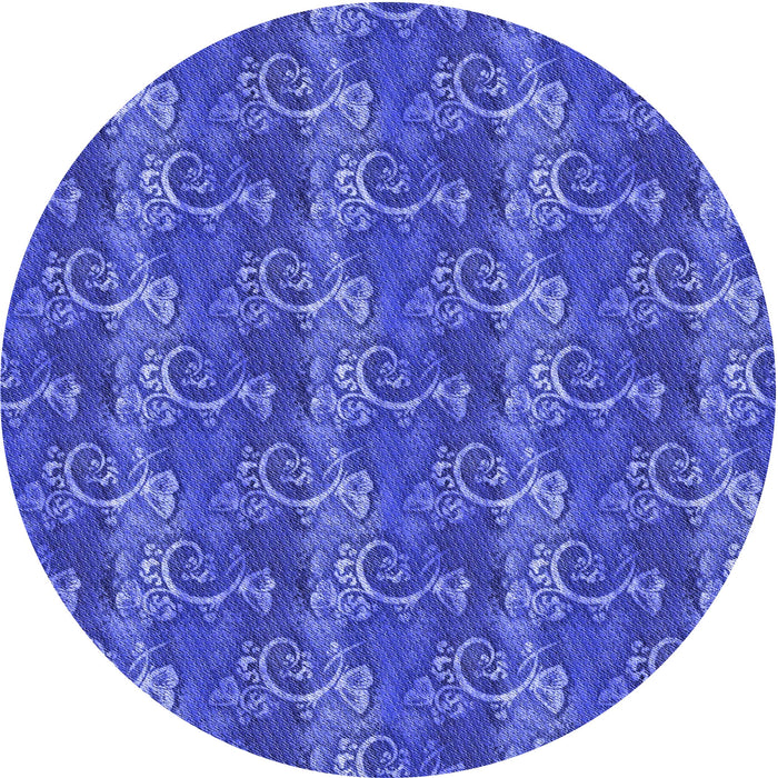 Square Machine Washable Transitional Light Slate Blue Rug in a Living Room, wshpat651blu