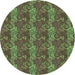 Square Machine Washable Transitional Green Rug in a Living Room, wshpat651grn