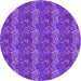 Square Machine Washable Transitional Neon Purple Rug in a Living Room, wshpat651pur