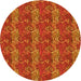 Square Machine Washable Transitional Neon Orange Rug in a Living Room, wshpat651yw