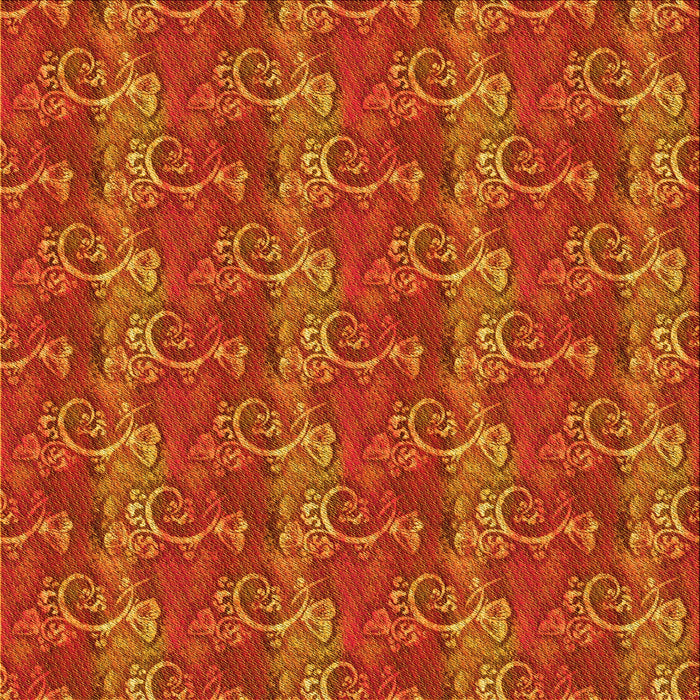 Round Patterned Neon Orange Rug, pat651yw