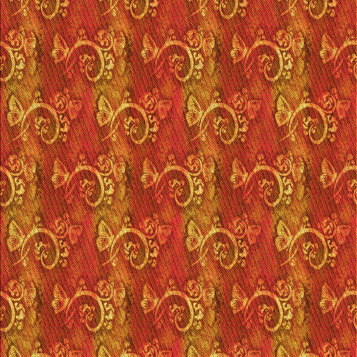 Patterned Neon Orange Rug, pat651yw