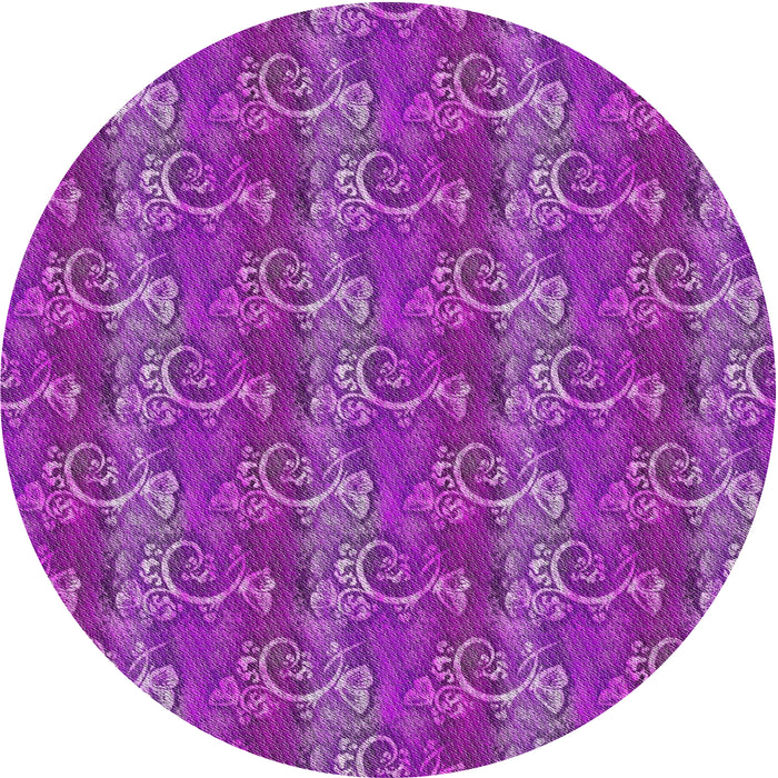 Sideview of Patterned Dark Violet Purple Novelty Rug, pat651