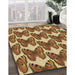 Machine Washable Transitional Saddle Brown Rug in a Family Room, wshpat652brn