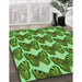 Machine Washable Transitional Green Rug in a Family Room, wshpat652grn