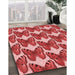 Patterned Red Rug in Family Room, pat652rd
