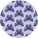 Square Patterned Deep Periwinkle Purple Rug, pat653blu