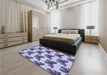 Patterned Deep Periwinkle Purple Rug in a Bedroom, pat653blu