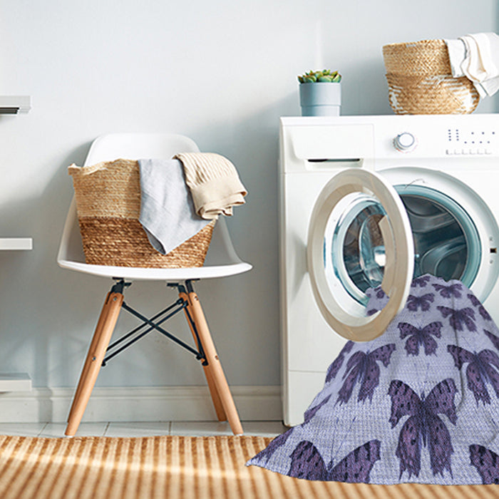 Machine Washable Transitional Deep Periwinkle Purple Rug in a Washing Machine, wshpat653blu