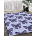 Patterned Deep Periwinkle Purple Rug in Family Room, pat653blu