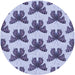 Square Machine Washable Transitional Deep Periwinkle Purple Rug in a Living Room, wshpat653blu