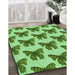 Machine Washable Transitional Jade Green Rug in a Family Room, wshpat653grn