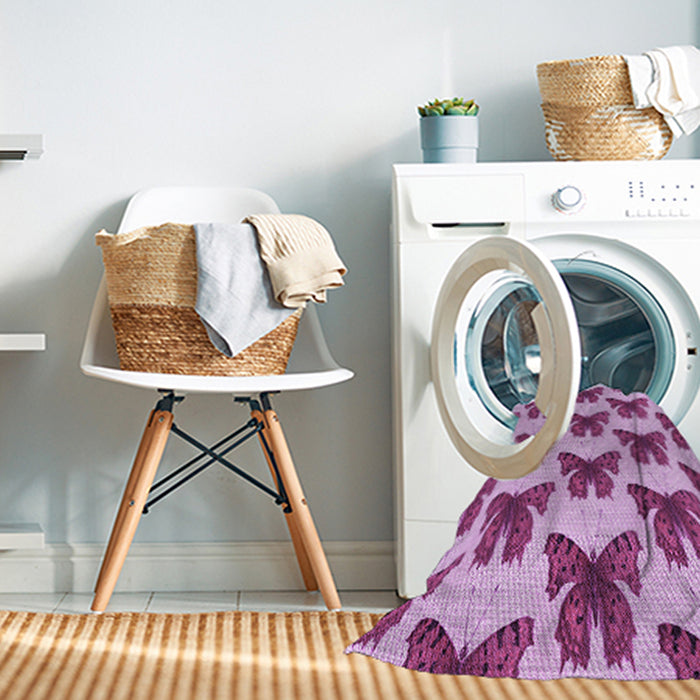 Machine Washable Transitional Medium Violet Red Pink Rug in a Washing Machine, wshpat653pur