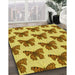 Patterned Yellow Rug in Family Room, pat653yw
