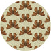 Square Machine Washable Transitional Saddle Brown Rug, wshpat653