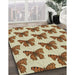 Patterned Saddle Brown Novelty Rug in Family Room, pat653