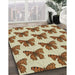 Machine Washable Transitional Saddle Brown Rug in a Family Room, wshpat653