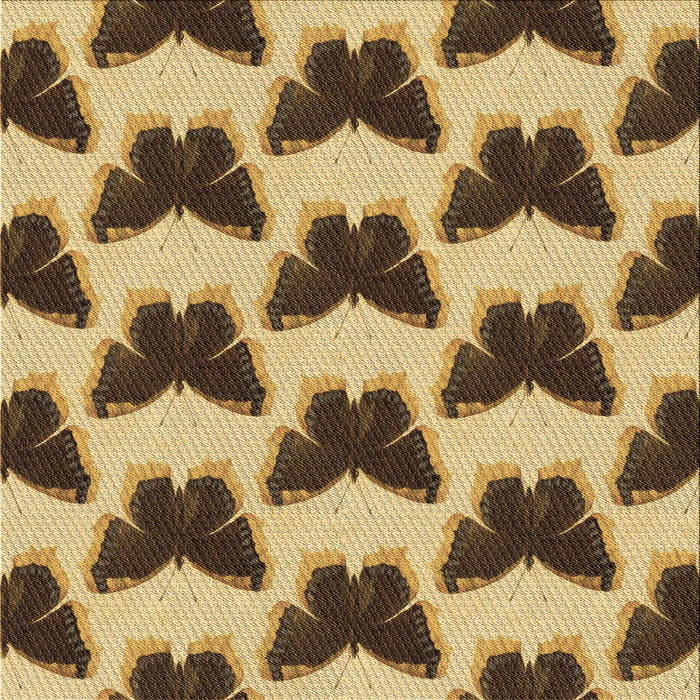 Round Patterned Chrome Gold Yellow Rug, pat654brn