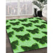 Machine Washable Transitional Deep Emerald Green Rug in a Family Room, wshpat654grn