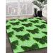 Patterned Deep Emerald Green Rug in Family Room, pat654grn