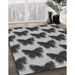 Patterned Cloud Gray Rug in Family Room, pat654gry