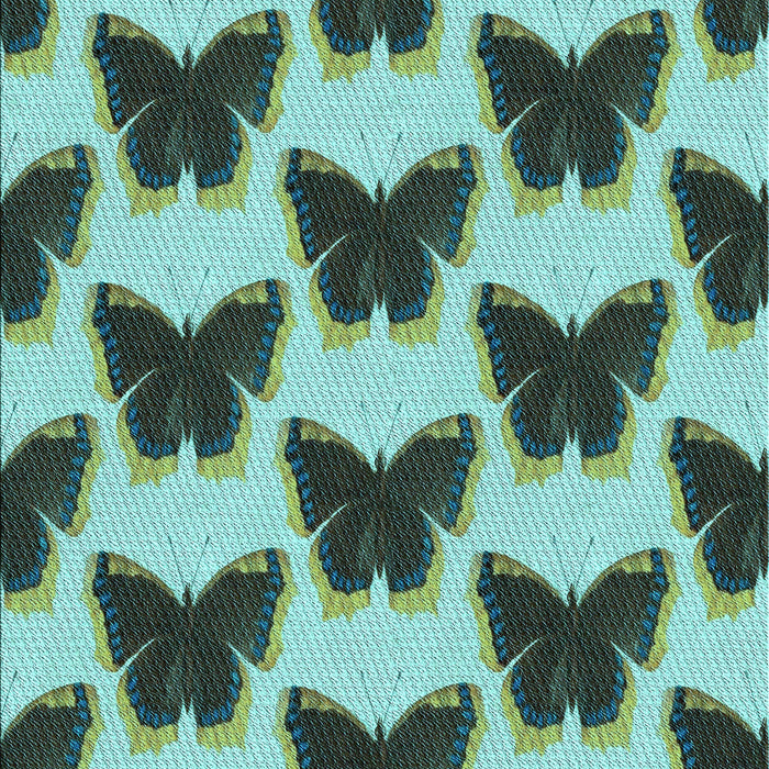Patterned Medium Turquoise Green Rug, pat654lblu
