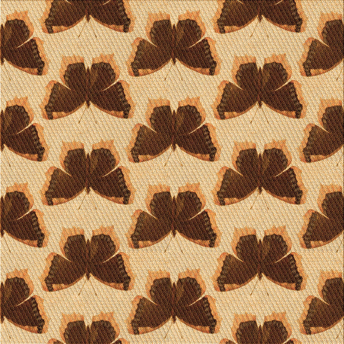 Round Patterned Yellow Orange Rug, pat654org