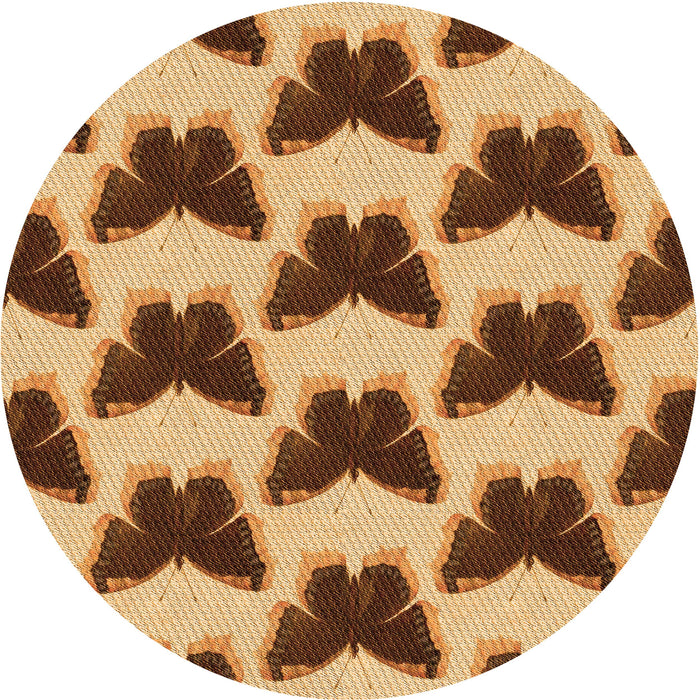 Square Patterned Yellow Orange Rug, pat654org
