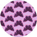 Square Machine Washable Transitional Dark Magenta Purple Rug in a Living Room, wshpat654pur
