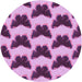 Square Patterned Dark Magenta Purple Rug, pat654pur