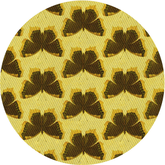 Square Patterned Yellow Rug, pat654yw