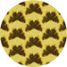 Square Patterned Yellow Rug, pat654yw