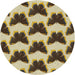 Sideview of Patterned Brown Gold Novelty Rug, pat654