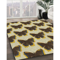 Patterned Brown Gold Novelty Rug, pat654