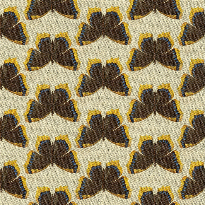 Square Patterned Brown Gold Novelty Rug, pat654