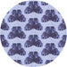 Square Machine Washable Transitional Deep Periwinkle Purple Rug in a Living Room, wshpat655blu