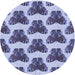 Square Patterned Deep Periwinkle Purple Rug, pat655blu