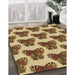 Machine Washable Transitional Saddle Brown Rug in a Family Room, wshpat655brn