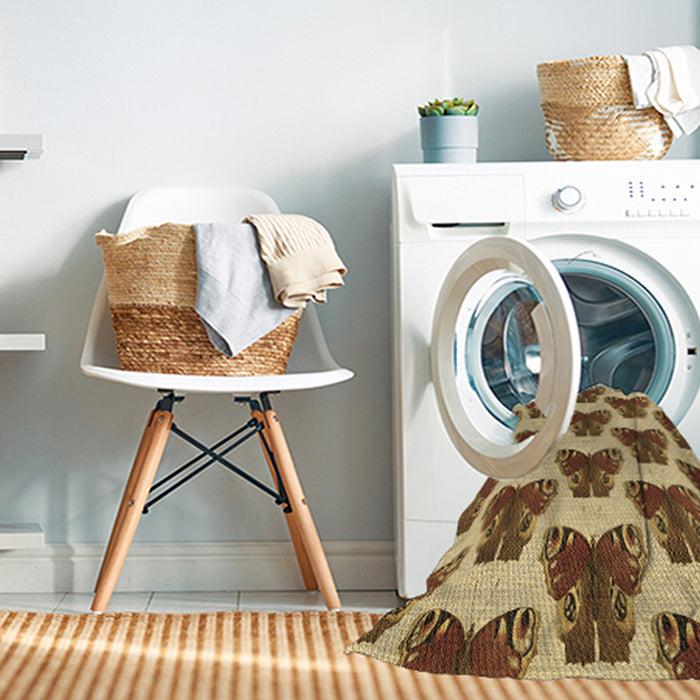 Machine Washable Transitional Saddle Brown Rug in a Washing Machine, wshpat655brn