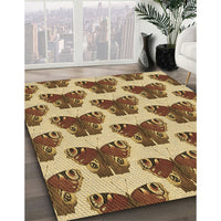 Patterned Saddle Brown Rug, pat655brn