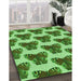 Patterned Green Rug in Family Room, pat655grn
